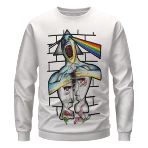 Rainbow Prism Screaming Man Abstract Art Pink Floyd Sweatshirt