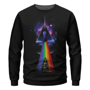 Rock Band Pink Floyd Rainbow Prism Galaxy Art Dope Crewneck Sweater