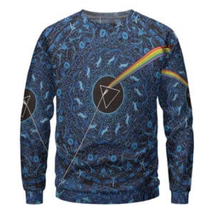 Rock Band Pink Floyd Rainbow Prism Trippy Art Sweater
