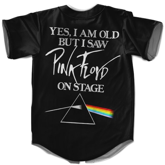 I Saw Pink Floyd On Stage Rainbow Prism Art Black Baseball Jersey