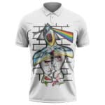 Pink Floyd Dark Side Of The Moon X Division Bell Art White Polo Shirt