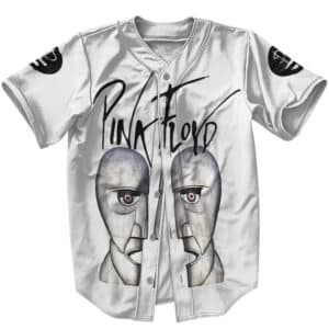Pink Floyd Division Bell Half Face Statue Logo White Baseball Jersey