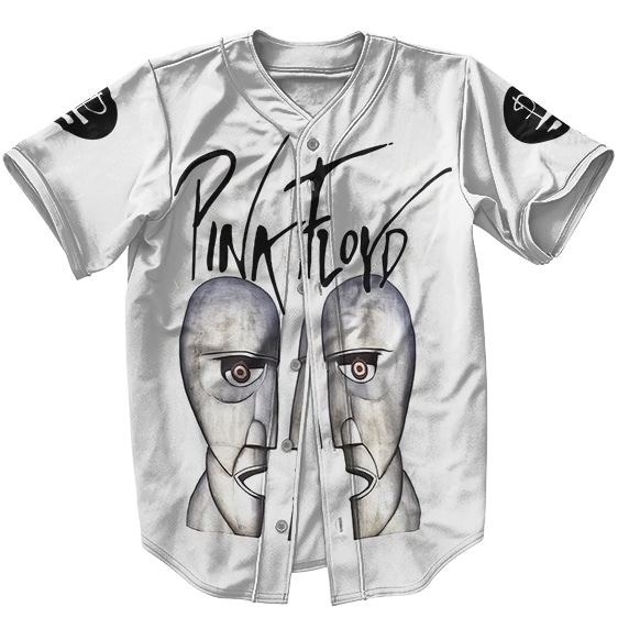 Pink Floyd Division Bell Half Face Statue Logo White Baseball Jersey
