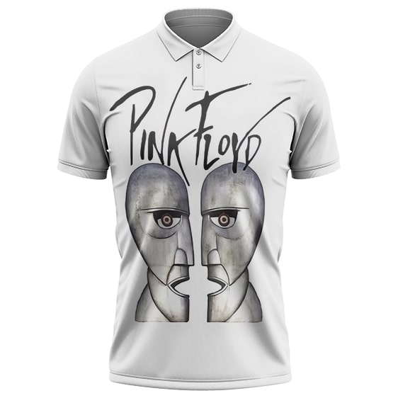 Pink Floyd Division Bell Half Face Statue Logo White Polo Shirt