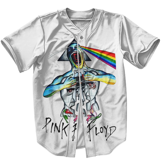 Pink Floyd Division Bell Screaming Man Abstract Art White Baseball Jersey