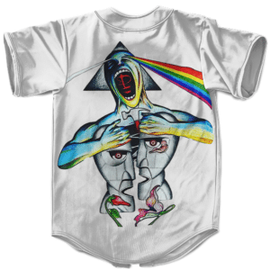 Pink Floyd Division Bell Screaming Man Rainbow Art White Baseball Jersey