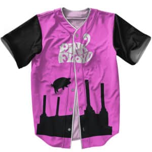 Pink Floyd Iconic Pig Ballon Concert Shadow Black Pink Baseball Jersey