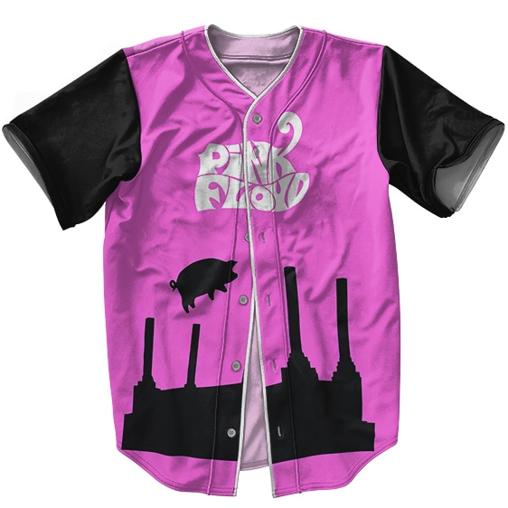 Pink Floyd Iconic Pig Ballon Concert Shadow Black Pink Baseball Jersey