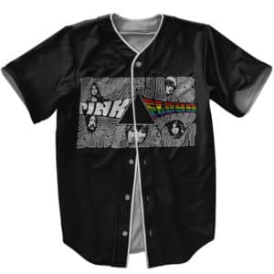 Pink Floyd Members Head Rainbow Typography Art Baseball Jersey