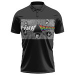 Pink Floyd Members Head Rainbow Typography Art Polo Tee