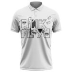 Pink Floyd Name Logo Icons Typographic Art White Polo Tee