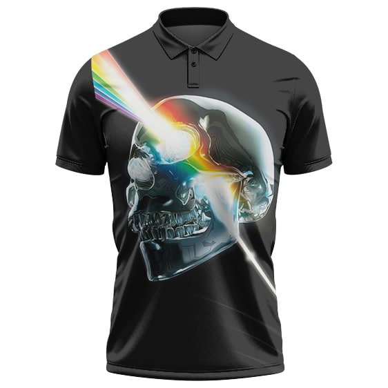 Pink Floyd Rainbow Flare Skull Art Logo Epic Polo Tee