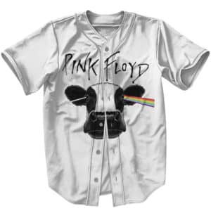 Pink Floyd Rainbow Prism Cow’s Head Logo White Baseball Jersey