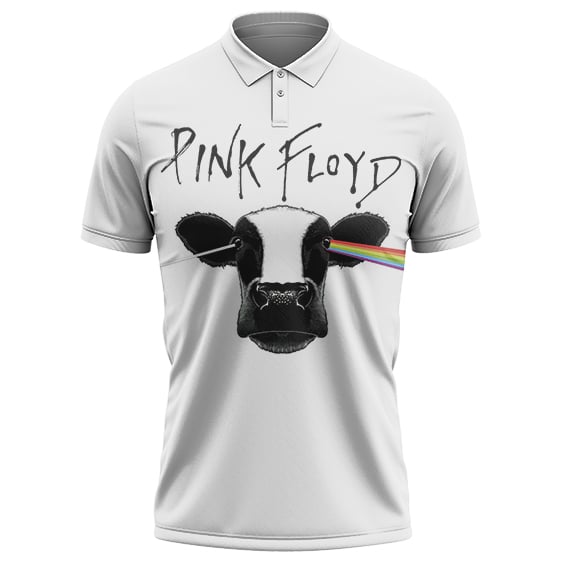 Pink Floyd Rainbow Prism Cow’s Head Logo White Tennis Shirt