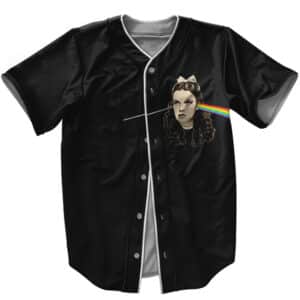 Pink Floyd Rainbow Prism Woman Head Logo Black Baseball Jersey