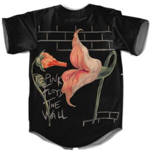 Pink Floyd The Wall Album Flower Art Black Baseball Jersey