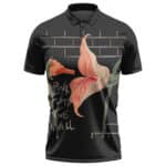 Pink Floyd The Wall Album Flower Art Black Polo Shirt
