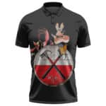 Pink Floyd The Wall Crossed Hammers Logo Black Golf Shirt