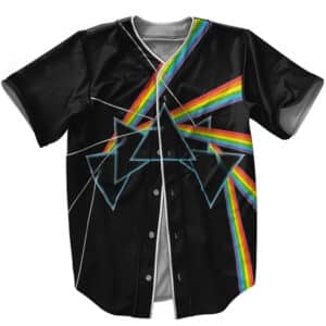 Pink Floyd Triangle Rainbow Prism Design Black Baseball Jersey
