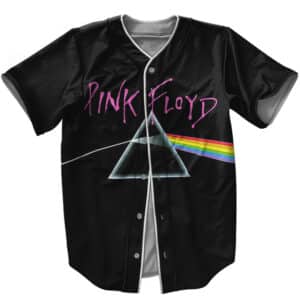 Rock Band Pink Floyd Rainbow Light Prism Art Black Baseball Jersey