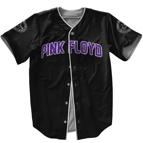 Rock Band Pink Floyd Vibrant Violet Name Logo Black Baseball Jersey