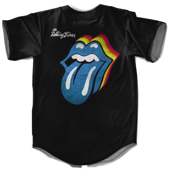 American Band The Rolling Stones Blue Tongue Logo Baseball Jersey
