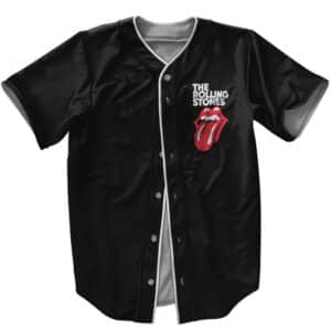Cool Like A Rolling Stone Logo Art Black Baseball Jersey