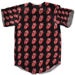 Dope The Rolling Stones Tongue Icon Pattern Black Red Baseball Jersey
