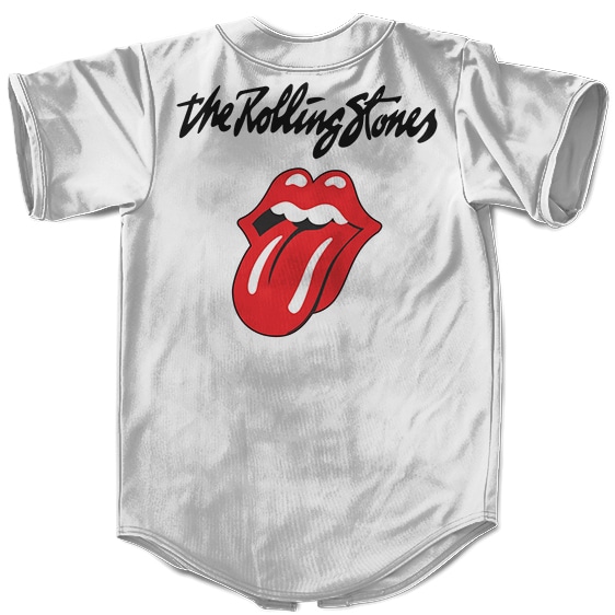 Iconic Band The Rolling Stones Minimalist Logo White Baseball Jersey