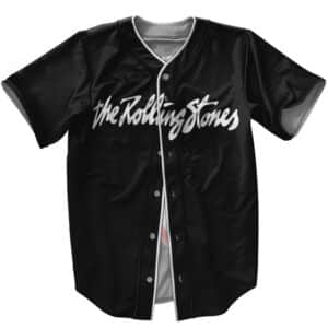 Rock Band The Rolling Stones Classic Logo Art Black Baseball Jersey
