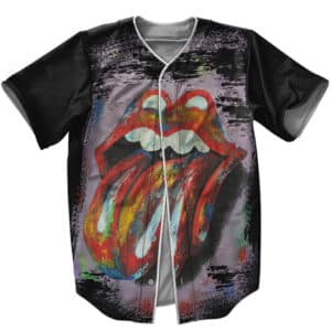 The Rolling Stones Band Tongue Logo Paint Art Dope Baseball Jersey