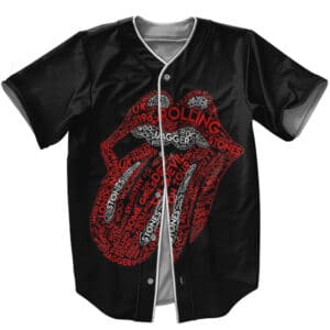 The Rolling Stones Band Tongue Logo Typography Art Baseball Jersey