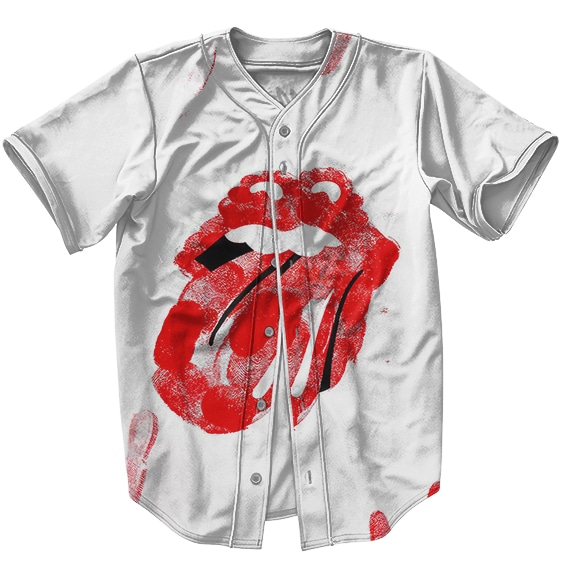 The Rolling Stones Fingerprint Tongue Logo Baseball Jersey