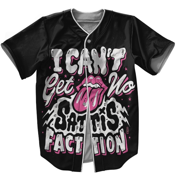 Please generate a highly converting, engaging, and compelling product description for the "The Rolling Stones I Can't Get No Satisfaction Baseball Jersey". The description should effectively highlight the unique features and benefits of the product, captivating potential customers and enticing them to make a purchase. The aim is to create a vivid and enticing narrative that showcases the product's quality and functionality, leaving a lasting impression on the audience.
