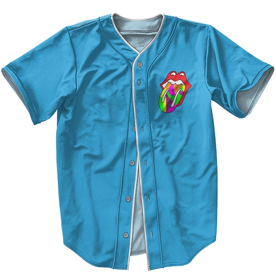 The Rolling Stones Minimalist Colorful Tongue Logo Baseball Jersey