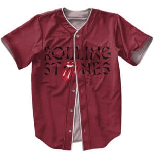 The Rolling Stones Minimalist Name Logo Art Red Baseball Jersey