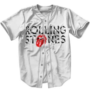 The Rolling Stones Name Typography Art White Baseball Jersey