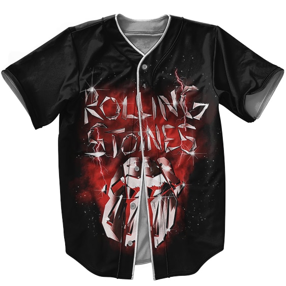 The Rolling Stones Shattered Name Tongue Logo Art Baseball Jersey
