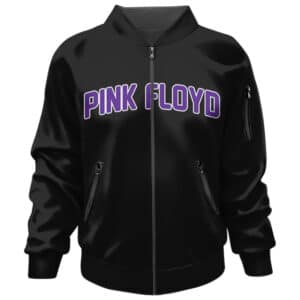 American Band Pink Floyd Name Logo Black Bomber Jacket