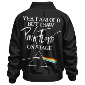 I Saw Pink Floyd On Stage Rainbow Prism Art Black Bomber Jacket