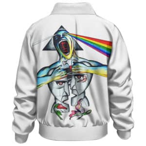 Pink Floyd Division Bell Screaming Man Rainbow Art White Bomber Jacket