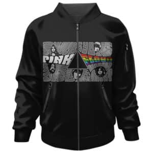 Pink Floyd Members Head Rainbow Typography Art Bomber Jacket