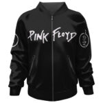 Pink Floyd Psychedelic Music Trippy Eye Design Black Bomber Jacket