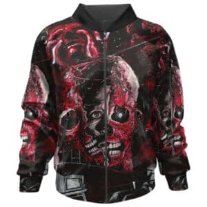 Pink Floyd Scary Skull & Flesh Grunge Red Art Badass Bomber Jacket