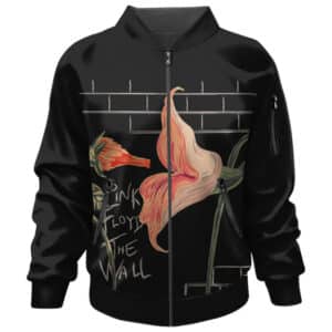Pink Floyd The Wall Album Flower Art Black Bomber Jacket