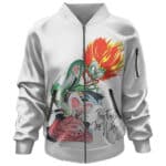 Pink Floyd The Wall Fiery Head Cartoon Art White Bomber Jacket