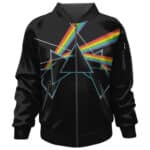 Pink Floyd Triangle Rainbow Prism Design Black Bomber Jacket