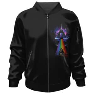 Pink Floyd Trippy Rainbow Prism Galaxy Art Dope Bomber Jacket