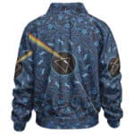 Rainbow Prism Trippy Pink Floyd Blue Icon Pattern Bomber Jacket