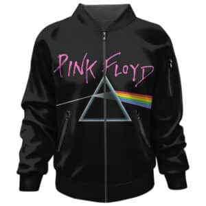 Rock Band Pink Floyd Rainbow Light Prism Art Black Bomber Jacket
